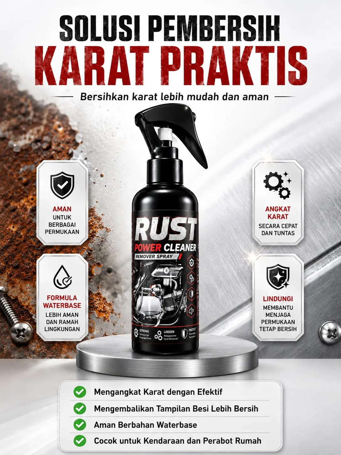 Cairan Penghilang Karat Ampuh Bersihkan Karat Membandel Hasil Cepat Dan Kinclong Maksimal Super A1