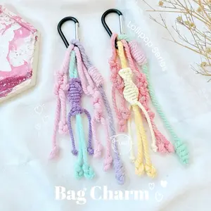 [TERMURAH] FINOLA BAG CHARM LOLLIPOP SERIES / KEYCHAIN / CARABINER / GANTUNGAN TAS / BAG CHARM MACRAME / GANTUNGAN KUNCI / MACRAME / GANTUNGAN TAS MACRAME