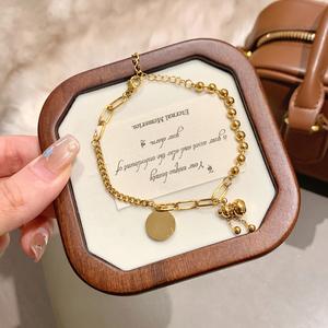 Gelang Tangan, SUNQ, Rantai Berwarna Emas Klasik Vintaj, Reka Bentuk Berongga Indah, Gelang Wanita, Menarik Kekayaan dan Membawa Nasib Bangles Bracelets Jewelry kamassi titanium