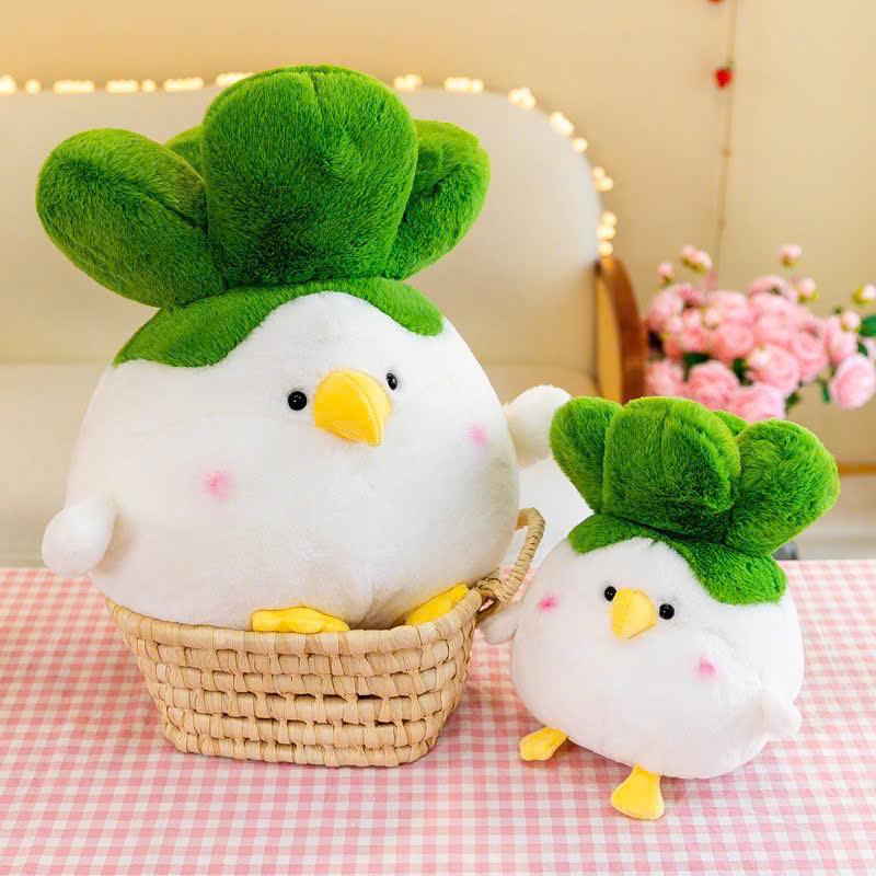  Gấu bông gà bắp cải trắng vô tri đáng yêu Thú nhồi bông gà trắng bắp cải xanh làm quà tặng sinh nhật cho bé 