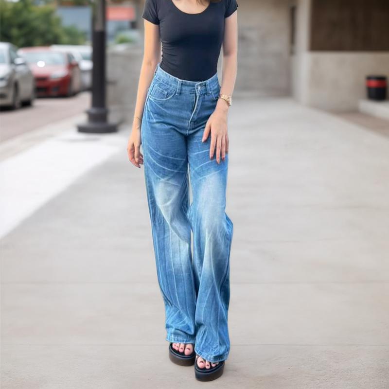 Celana Jeans Petir pola Wanita Jumbo Baggy Pants Panjang -BahanImport ...