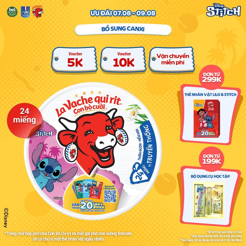 PHÔ MAI CON BÒ CƯỜI 24 MIẾNG (336G)- VỊ TRUYỀN THỐNG