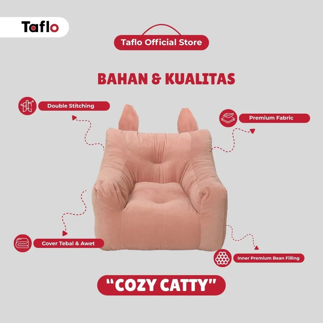 TAFLO Sofa Malas Premium Cozee Catty | Sofa Tatami Sofa Anak Sofa Kamar Minimalis Aesthetic | Bludru Velvet