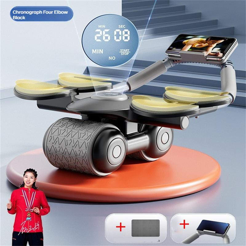 Bánh Xe Tập Bụng, Có Hỗ Trợ Khuỷu Tay Bốn, Đệm Đỡ Tự Động Phục Hồi, Dụng Cụ Tập Cơ Bụng, Đĩa Lăn, Thiết Bị Tập Thể Dục Tại Nhà Titan 1