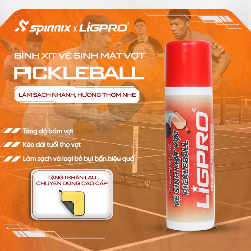 Spinnix Bình Xịt Vệ Sinh Vợt Pickleball Ligpro Bọt Tuyết Nano Bạc – Hỗ Trợ Làm Sạch Và Giữ Gìn Mặt Vợt