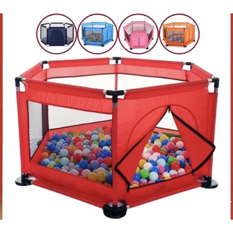 【Alpha Borong】Stainless Steel Hexagon Playpen Portable Play Yard Indoor Outdoor Kids Activity Center Safety Home Play Tent
