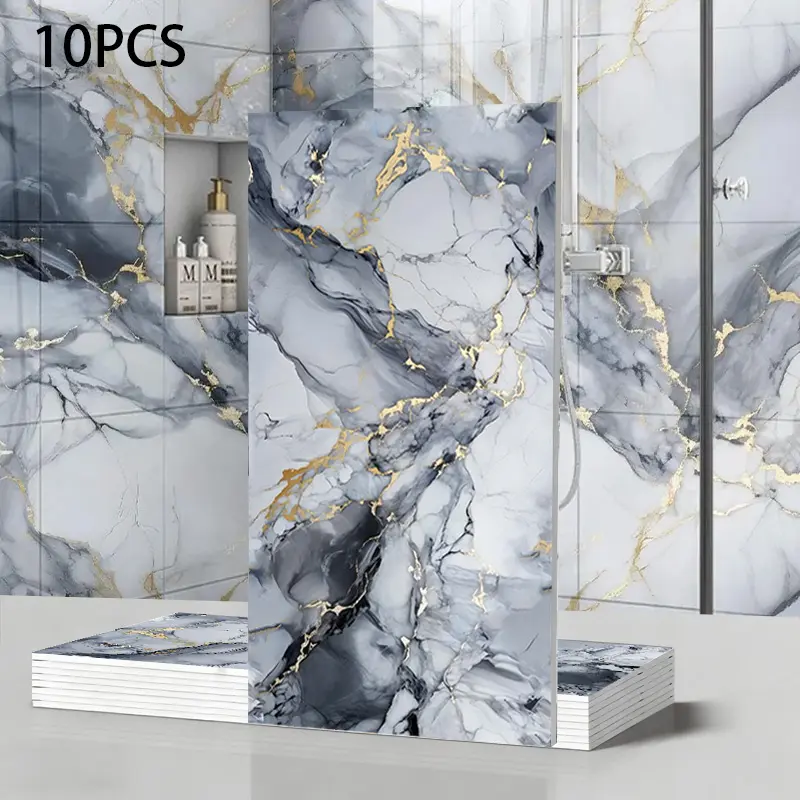 （Versión engrosada）10/20 paneles de pared de PVC engrosados, textura de mármol, 30x60 cm, fuerte adherencia, fácil de instalar, adecuado para la decoración del hogar y la oficina, etc