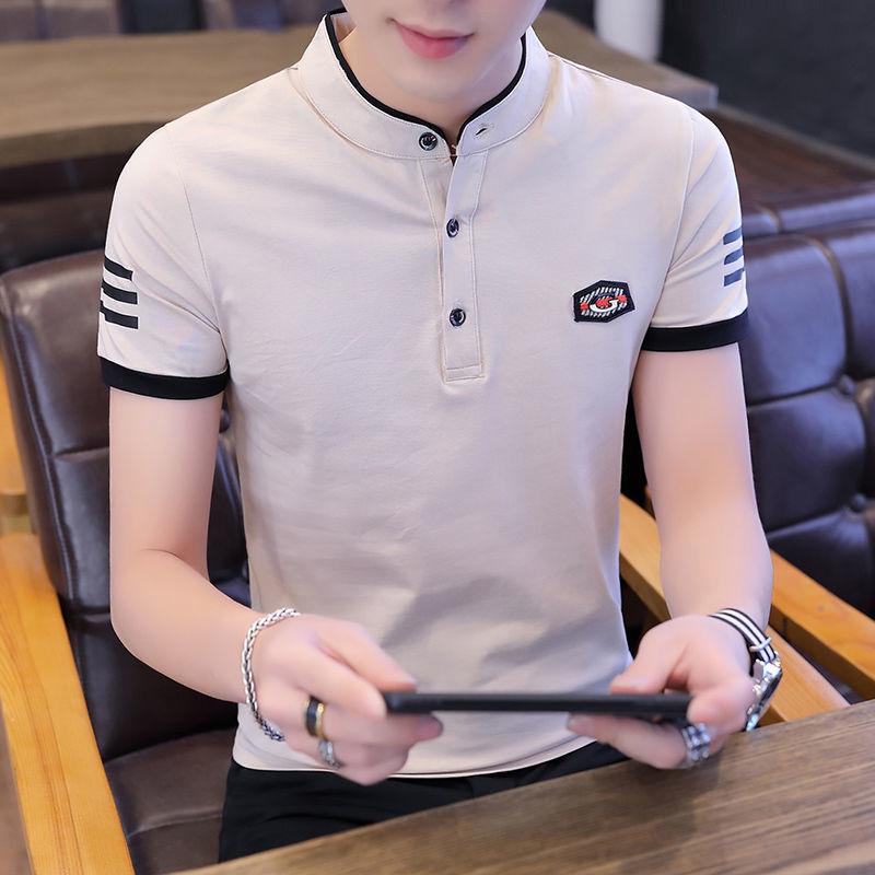 Product Introduction of Men s polo T shirt men Cotton short sleeved slim fit graphic tops men plain Korean clothing plus size 3XL s410503886 6