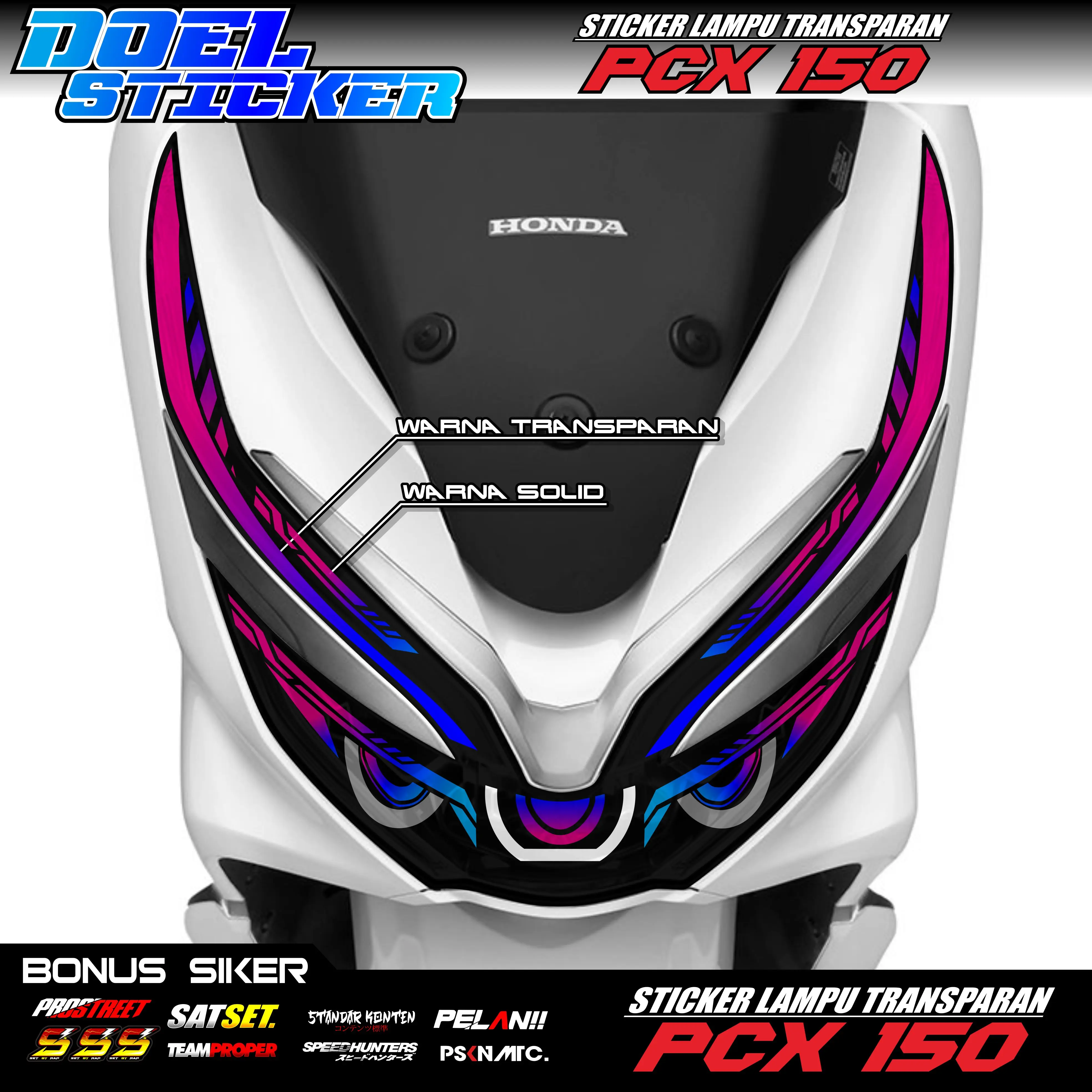 Sticker Variasi Lampu Alis Motor PCX 150 NEW JA STICKER 003