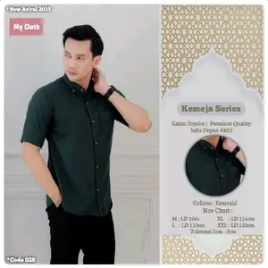 KEMEJA KOKO POLOS 028 KEMEJA PENDEK POLOS BAHAN KATUN TOYOBO ORI BY MY CLOTH