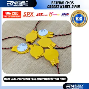 Baterai CMOS CR2032 Kabel 2 Pin untuk komputer dan laptop