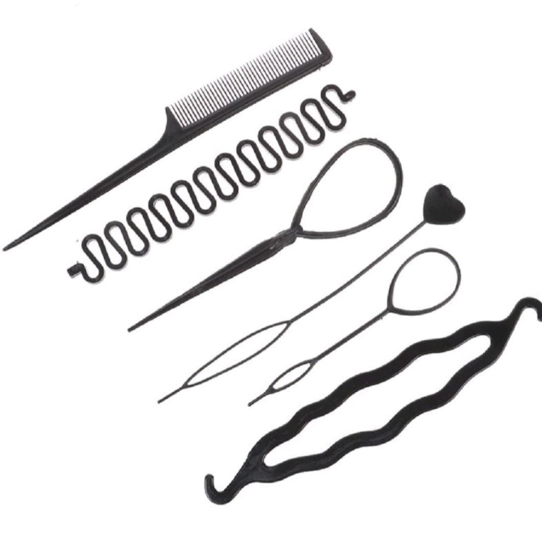 MAIMAI 6pcs SET Alat Kepang Sanggul Rias Penata Rambut / Alat Keriting Hair Styling Tools