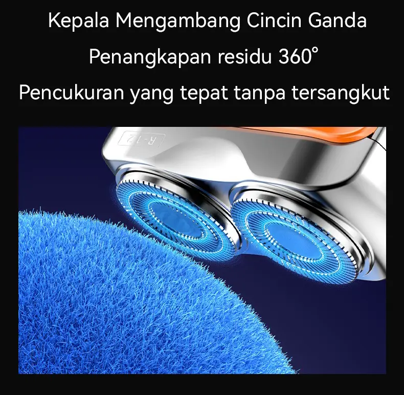 Manfen Portable Electric Shaver Dual Blades Mini Waterproof Trimmer USB-C Rechargeable Metal Body Elektrik Pria Wajah Kumis Cukur Jenggot Shaver Mesin Pencukur 8