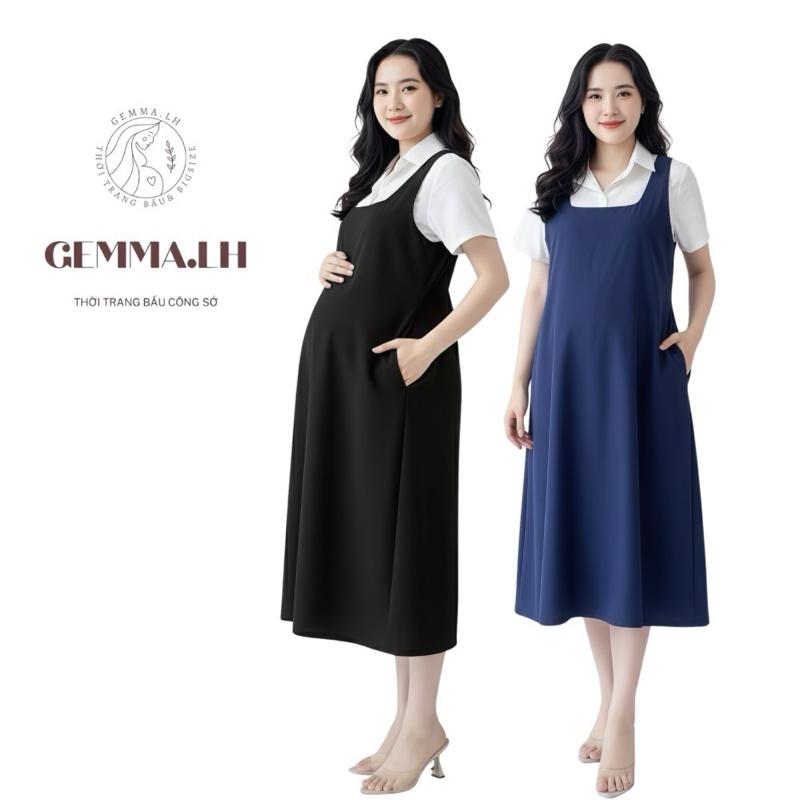  Yếm lẻ bầu GEMMA.LH Y3  yếm bầu có nút cài eo ,có túi màu xanh đen và đen. yếm có size từ 40kg đến 100kg. Váy Bầu Đầm Bầu 
