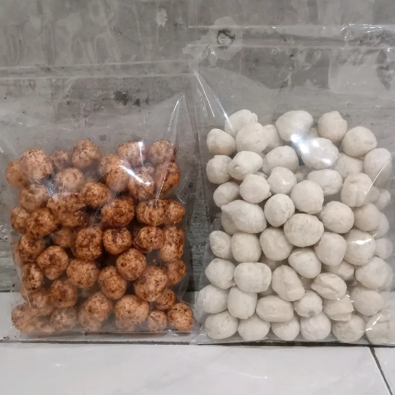 mix 500grm kerupuk bakso ikan original+pedas seblak Snack Makanan Kering 0
