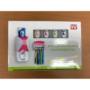 Dispenser Odol Otomatis Tempat Sikat Gigi Tempel Dinding / Rak Mandi ToothPaste & ToothBrust