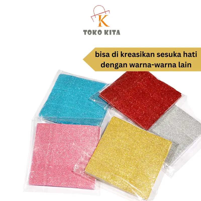 STIKER WARNA GLITTER / AKSESORIS WALLFOAM BATIK STIKER WARNA GLITTER (ISI 8 PCS) 4