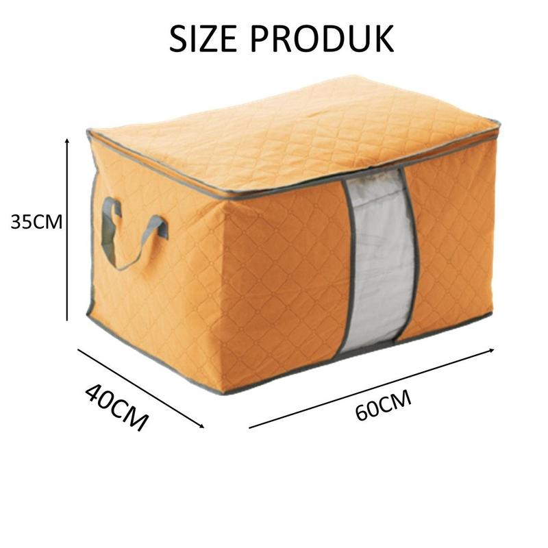 ABS Tempat Penyimpanan Bed Cover Bamboo Storage Box Organizer Bag Kotak Penyimpanan Baju Selimut Dan Sprey Jumbo Serbaguna 2