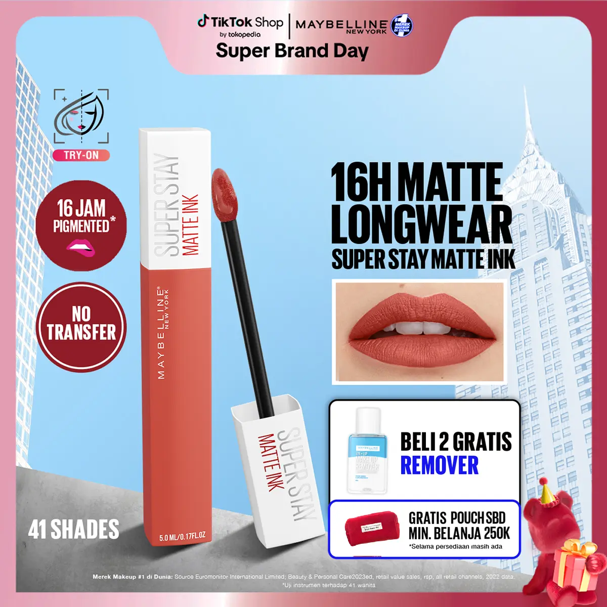 [SBD DEALS] MAYBELLINE Superstay Matte Ink Liquid Long Lasting Waterproof Matte Lipstick Lipcream Make Up Transferproof Tahan 16 Jam