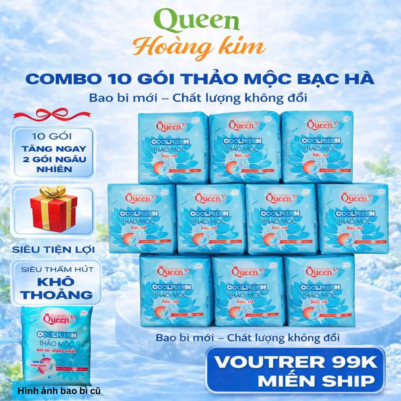[ 10 GÓI TẶNG 2 ] Băng The Mát Thảo Mộc Thấm Hút Tốt Cho Ngày Kinh Nguyệt Mặt Bông Mềm Thấm Hút Tốt Tampon Nữ bvs [ TẶNG 2 HỘP BVS NGẪU NHIÊN ]