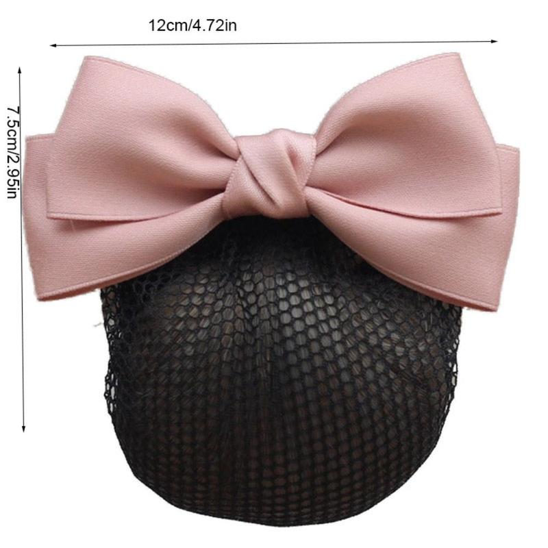 Elegant Ribbon Bowknot Spring Clip Headwear Korean Style Hair Net Cover Hair Accessories Hairpin Bun Snood Nurse 2