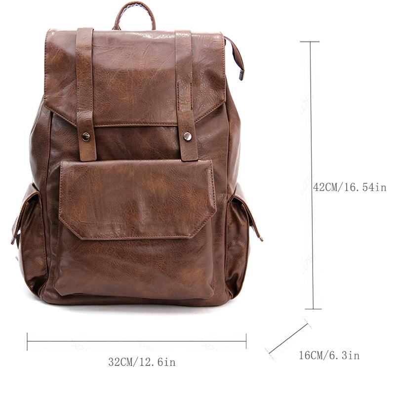 Product Introduction of New retro flip backpack, Korean men's bag, street fashion backpack, backpack, travel bag, trendy computer backpack 4