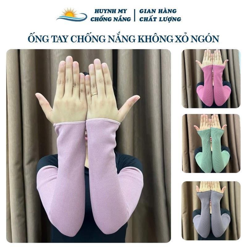 Ống Tay Chống Nắng, Găng Tay Không Xỏ Ngón Chất Liệu Thun Tăm Lót Nỉ Chống Tia UV Co Dãn 4 Chiều
