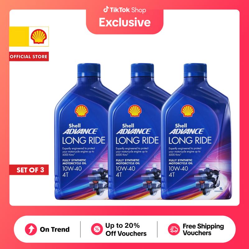 Shell Advance 4T Long Ride 10W-40 1L, Motor Engine Oil with PurePlus ...