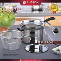 Gambar [EKSKLUSIF CECEKETARKETIR] SUBRON Panci 22cm Deep Fryer Rebus Kukus goreng Steam Saringan Multifungsi 3in1 Stainless tempat goreng sekaligus tirisan Gambar dari SUBRON KITCHENWARE Kab. Bandung 3 Tokopedia