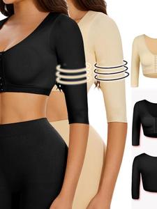 Top moldeador de brazos para mujer S–3XL, talla ajustable con tres filas de ganchos, diseño cruzado en la espalda, estilo sexy, para todas las estaciones