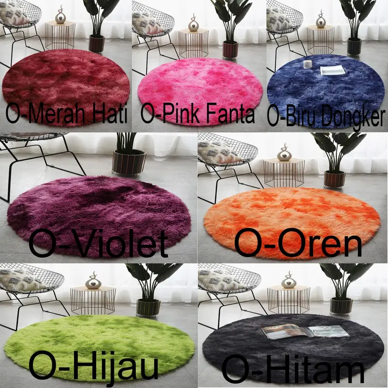 karpet ombre bulat karpet lantai 1