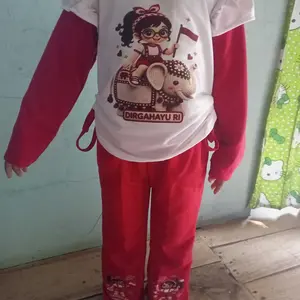 Outfit Merah Putih Anak Perempuan Viral Setelan Kemerdekaan Anak Perempuan Terbaru 3-12 Tahun Baju 17 Agustus Oneset Merah Putih Anak Perempuan Fashion Style Baju Model Serut Celana Kulot Bahan Lembut & Adem Setelan Merah Putih Anak
