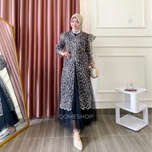 QOME -  Tunik  Bruklat / Tunik Ellea / Tunik Lebaran Muslim Panjang
