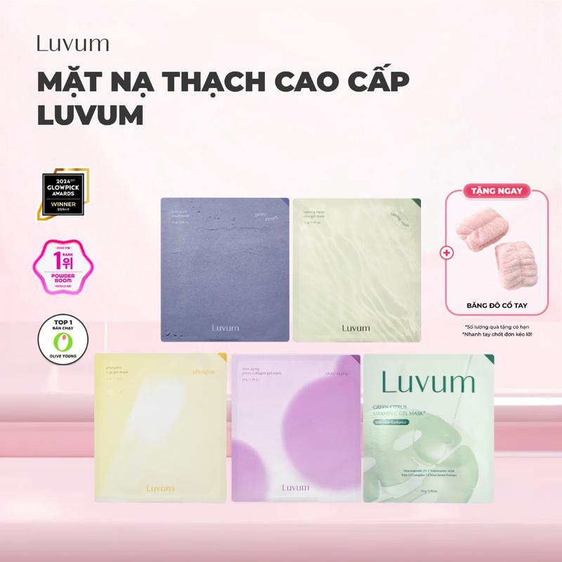 [Tặng Băng Đô Cổ Tay] Hộp 5 Mặt Nạ Giúp Dưỡng Da Chuyên Sâu Luvum Gel Mask 33g/16g (Mặt Nạ Thạch/ Mặt Nạ Bùn)