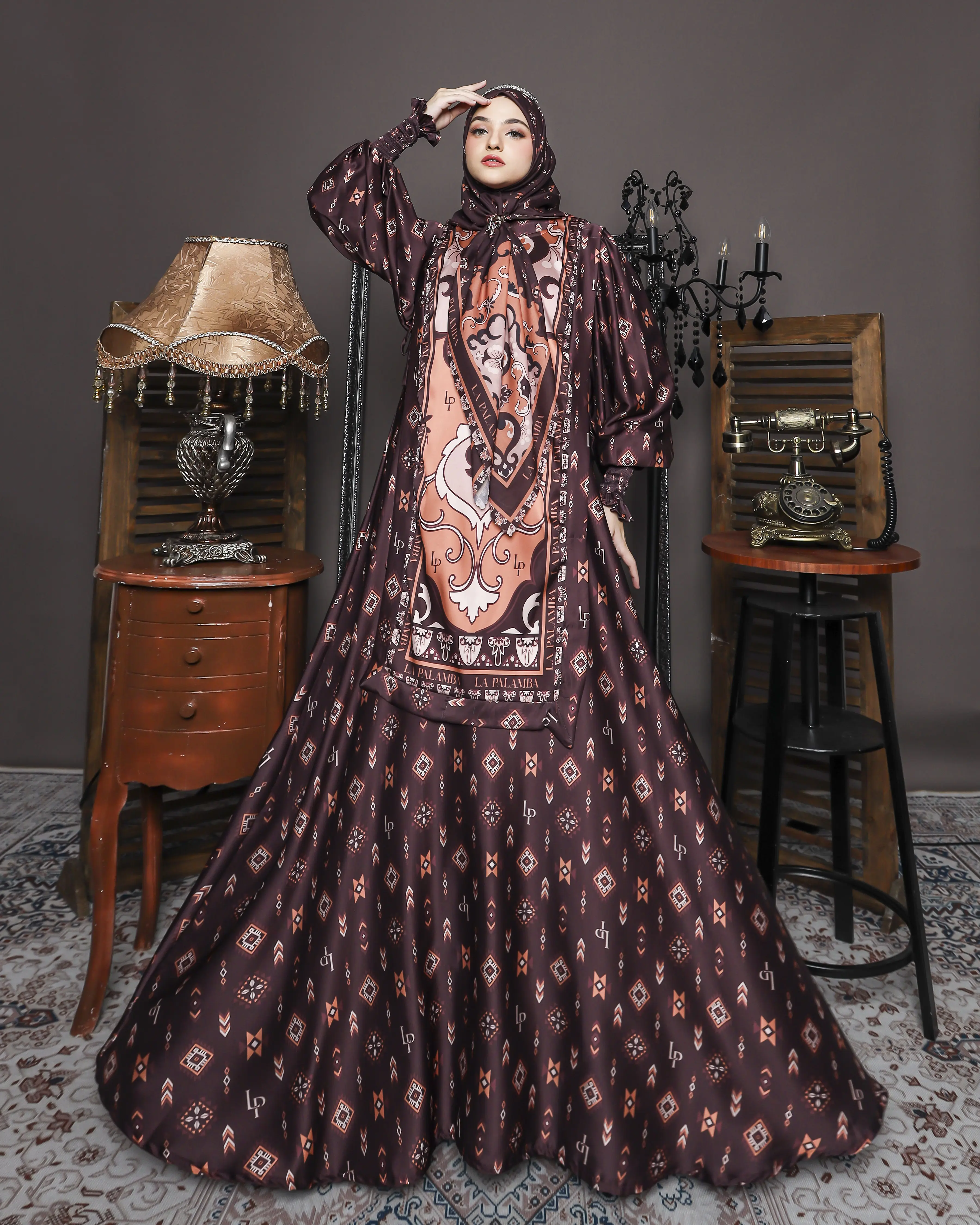 EMMA series (free scarf ) silk digital printing by La Palamba Sutra Sutra