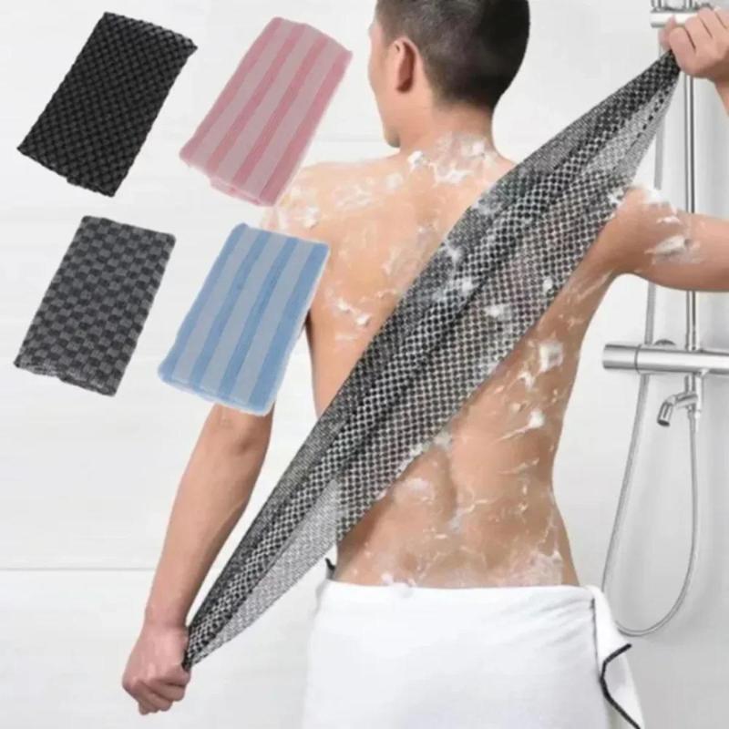 Product Introduction of Back Scrubber, 1 Count Exfoliating Shower Taking Washcloth, Long Handle Back Rubbing Washcloth, Bath Nylon Towel Brush for Back, Bathroom Accessories, Personal 0