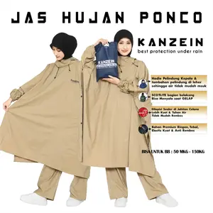 Jas hujan Ponco Lengan Celana pria dan wanita Kuat Awet Elastis KANZEIN