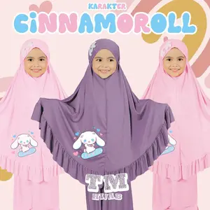 Mukena anak perempuan bayi balita Jersey adem tanggung polos kecil 1 2 3 4 5 6 tahun CINNAMOROL RUJUH ANAK MUKENA ANAK