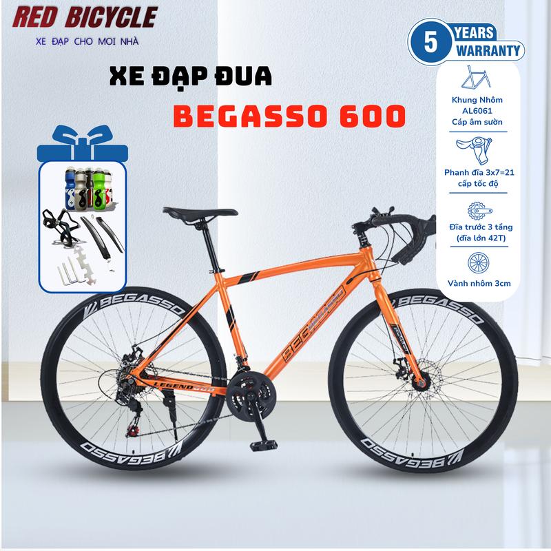 SIÊU SALE Xe Đạp Đua BEGASSO Khung Nhôm 21 tốc độ | Tặng Quà Phụ Kiện Xe Đạp Road Bike Tay Cong Thể Thao Sports track bike