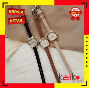 ALOY ANKL001 - Jam Tangan Quartz Strap PU Analog Casual Gaya Retro Wanita Bulat Watch Korean Fashion