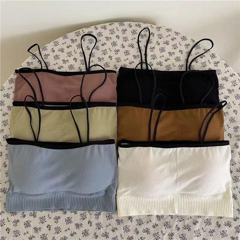 Summertop | BR587 Pakaian Dalam Bralette Casual  Tanktop Kemben Bra Singlet Crop Tali Bisa Dilepas Fashion Korea Wanita Atasan Cewek Bh tanktop Rompi 7