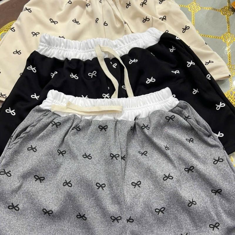 COM Bo 3 Quần SHORT đùi hoạ tiết hình NƠ có túi cạp chun phối vải thun Co giãn 4 chiều. 4