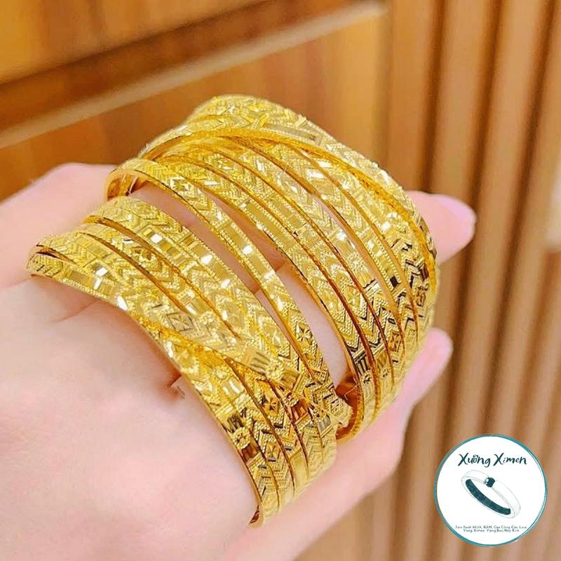 Bộ 7 9 Vòng Ximen Đồng Vàng Mẫu Hoa Mai Bảng 3L Màu 610 Sài Gòn Có Khóa Lưỡi Gà Kèm Kí Hiệu 610 Mang Hàng Ngày