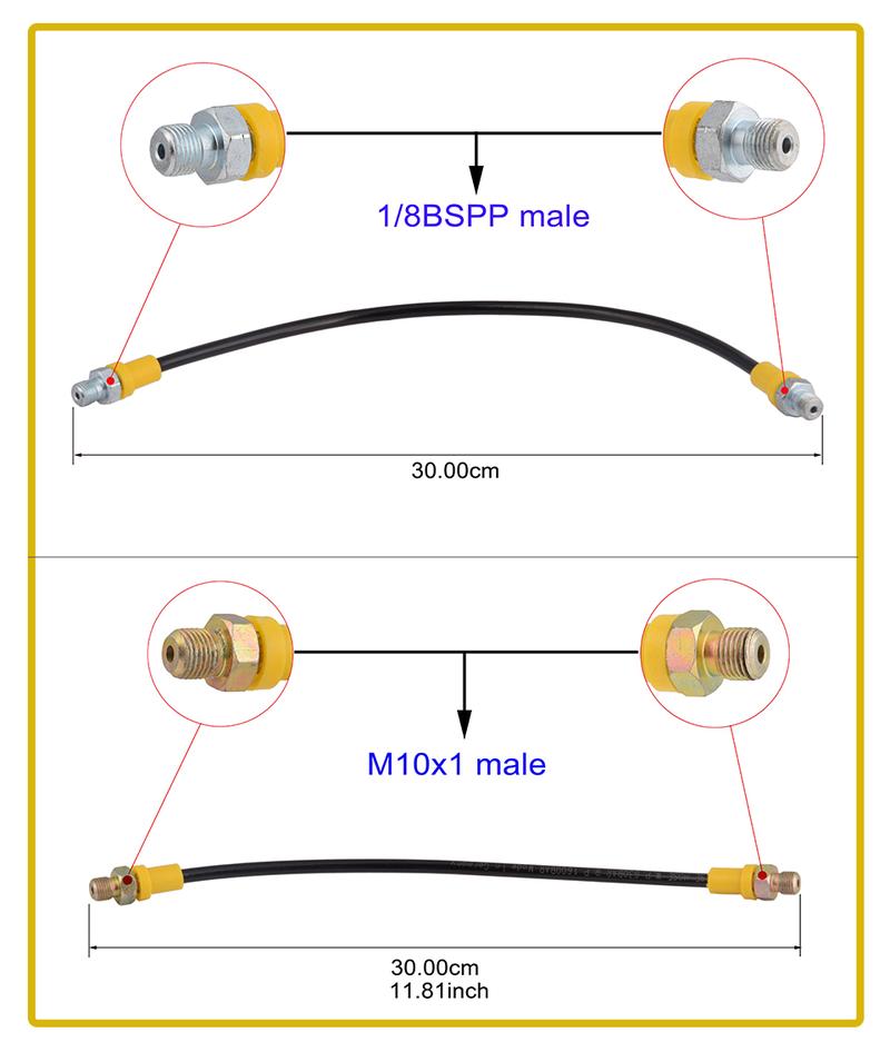 Product Introduction of HPA 30MPA M10*11/8BSP 1/8NPT Nylon High Pressure Hose Pump Accessories 11