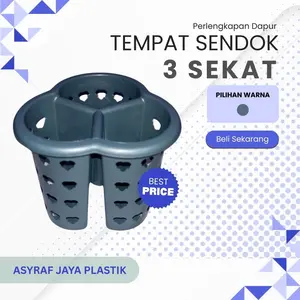Tempat Sendok Makan Plastik 3 Sekat (6 pcs/12cs) | Tempat Sendok Garpu Pisau Serbaguna Tahan Banting
