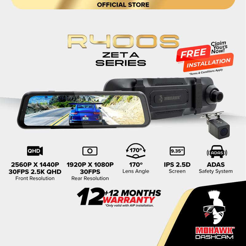 Mohawk Dashcam R400s Dual Channel Car Rear Mirror Recorder 2k QHD 1440p ...