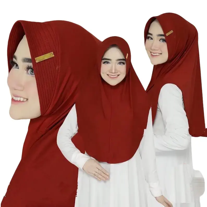 PAKET 6pcs  BERGO HAMIDAH SIZE L JERSEY LABEL AKRYLIC BY ALIF HIJAB Khimar Instan Busa Kerudung Hitam Navy Pink Putih Variasi Syari Muslim Panjang