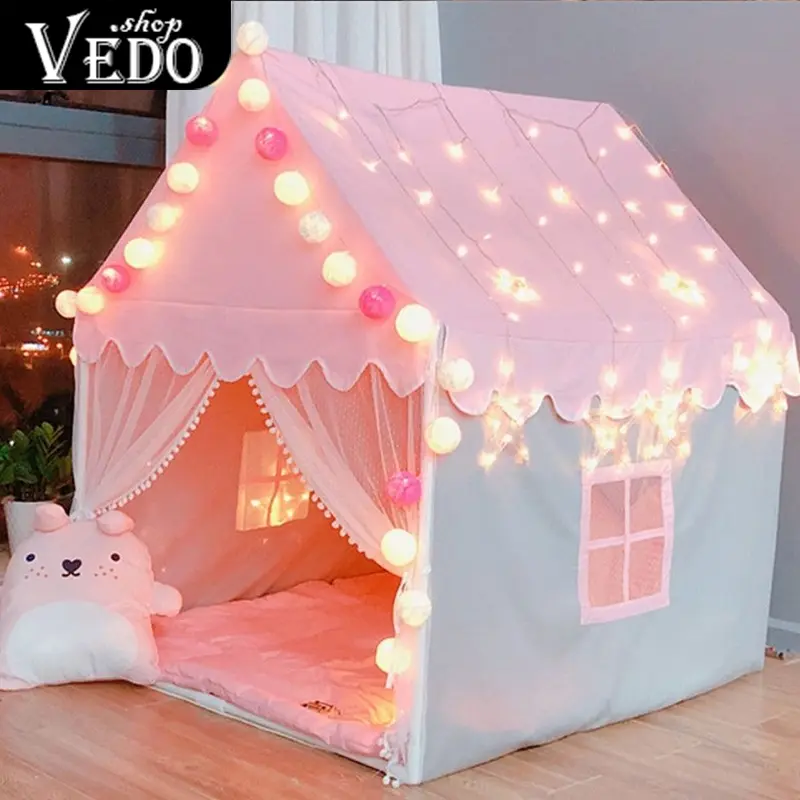 Mainan Tenda Anak Perempuan dalam ruangan Tenda Anak besar Tenda Princess 140 x 100 x 125 Tenda Bermain Indoor Outdoor 8
