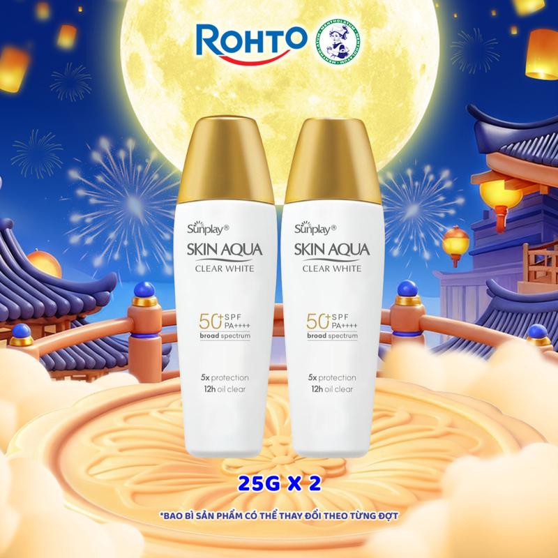 [Livestream] Combo 2 Sữa chống nắng hằng ngày dưỡng sáng da Sunplay Skin Aqua Clear White SPF 50+, PA++++ 25g - Eco Vietnam