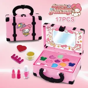 Smile - Mainan Anak Makeup Toys Kosmetik Koper Lipstik Eye Shadow Makeup Princess Girl Set 17PCS / Alat Make Up Anak